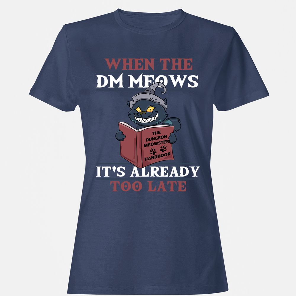 When The DM Meow Women's T-Shirt - Navy - 10