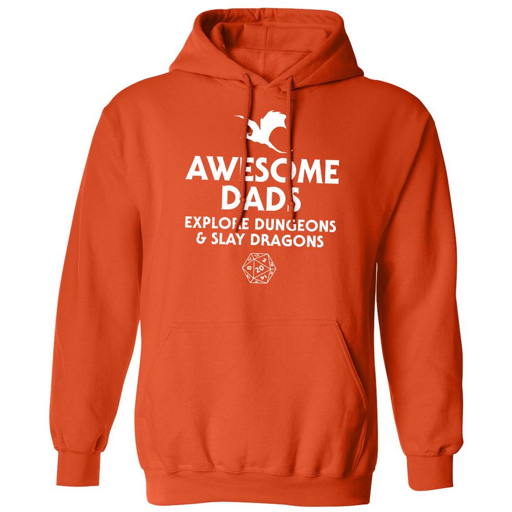 Awesome Dads Slay Dragons Classic Unisex Hoodie - Orange - 10