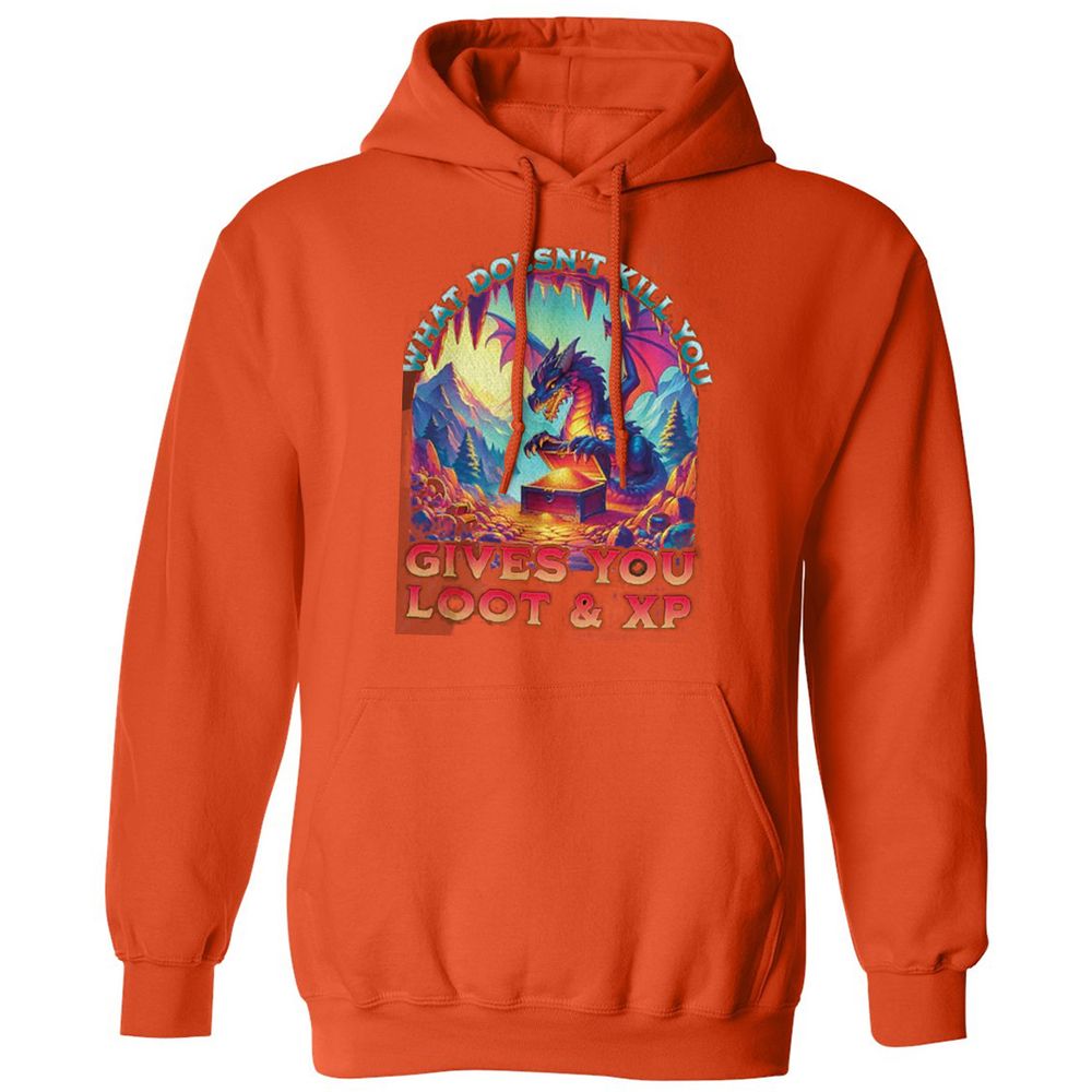 What Doesn't Kill You Give You Loot & XP Classic Unisex Hoodie - Orange - 10