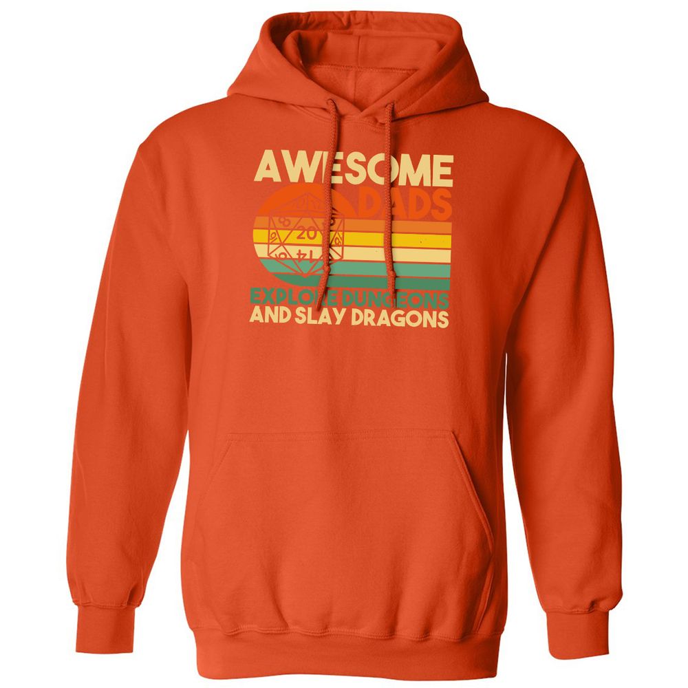 Awesome Dads Explore Dungeons Classic Unisex Hoodie - Orange - 10