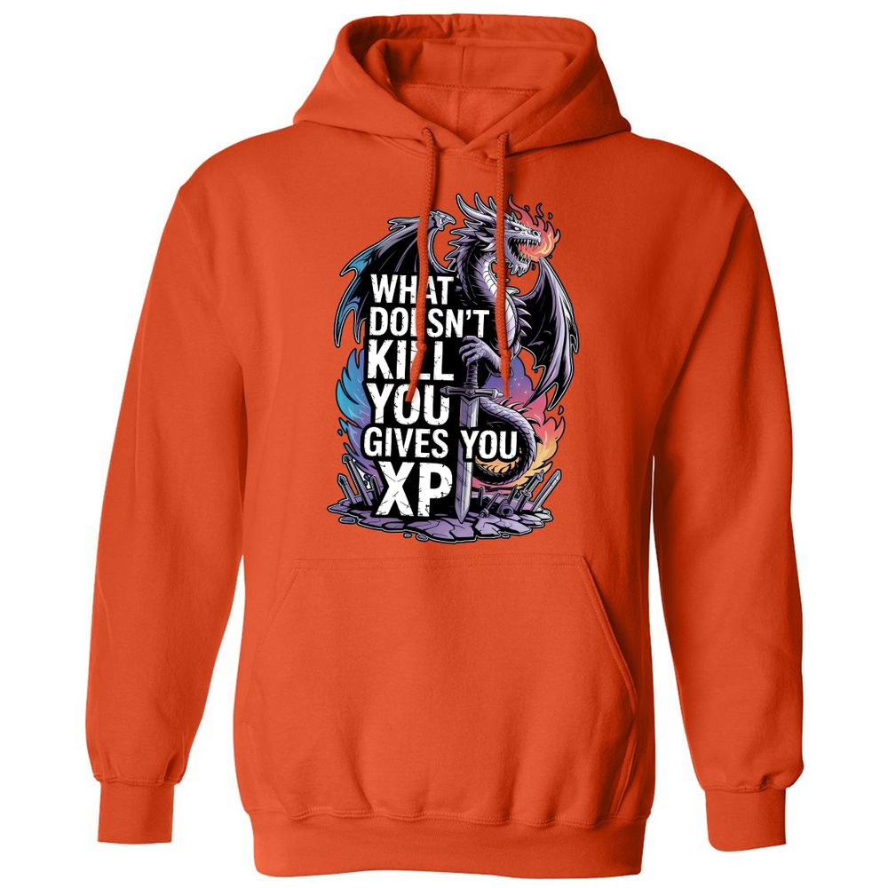 What Doesn't Kill You Dragon Classic Unisex Hoodie - Orange - 10