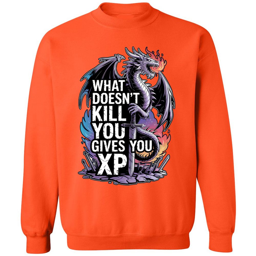 What Doesn't Kill You Dragon Classic Unisex Sweatshirt - Orange - 10