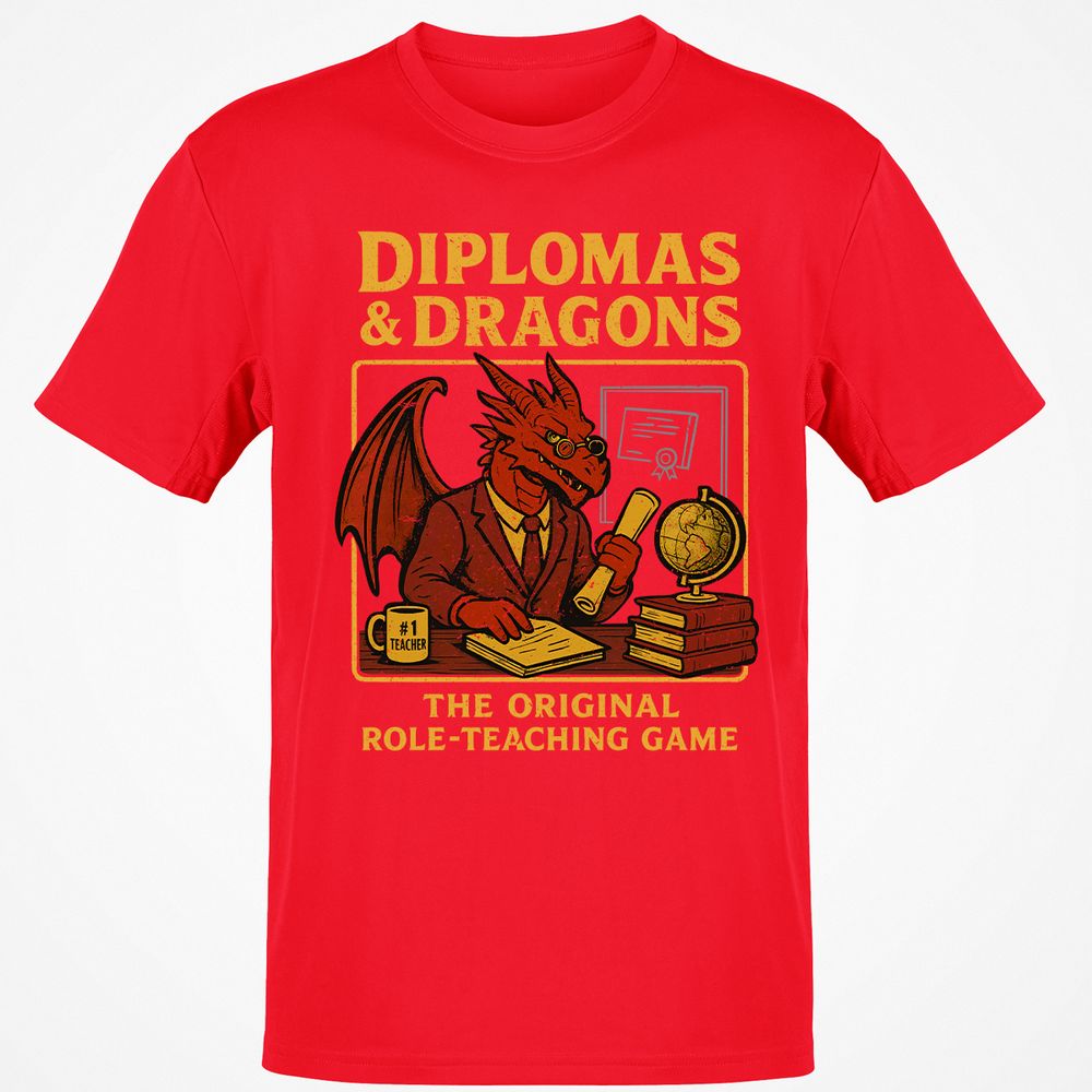 Diplomas & Dragons Classic Unisex T-Shirt - Red - 10