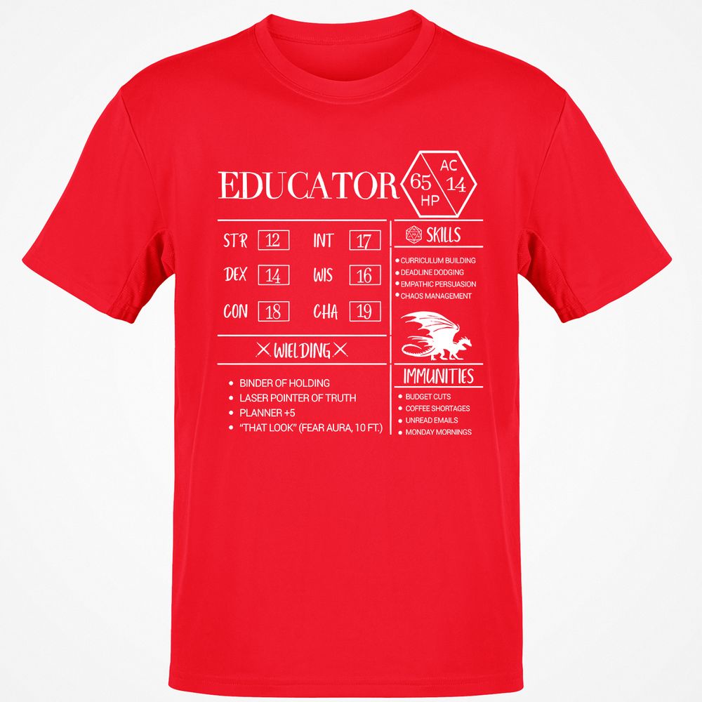 Educator New Classic Unisex T-Shirt - Red - 10