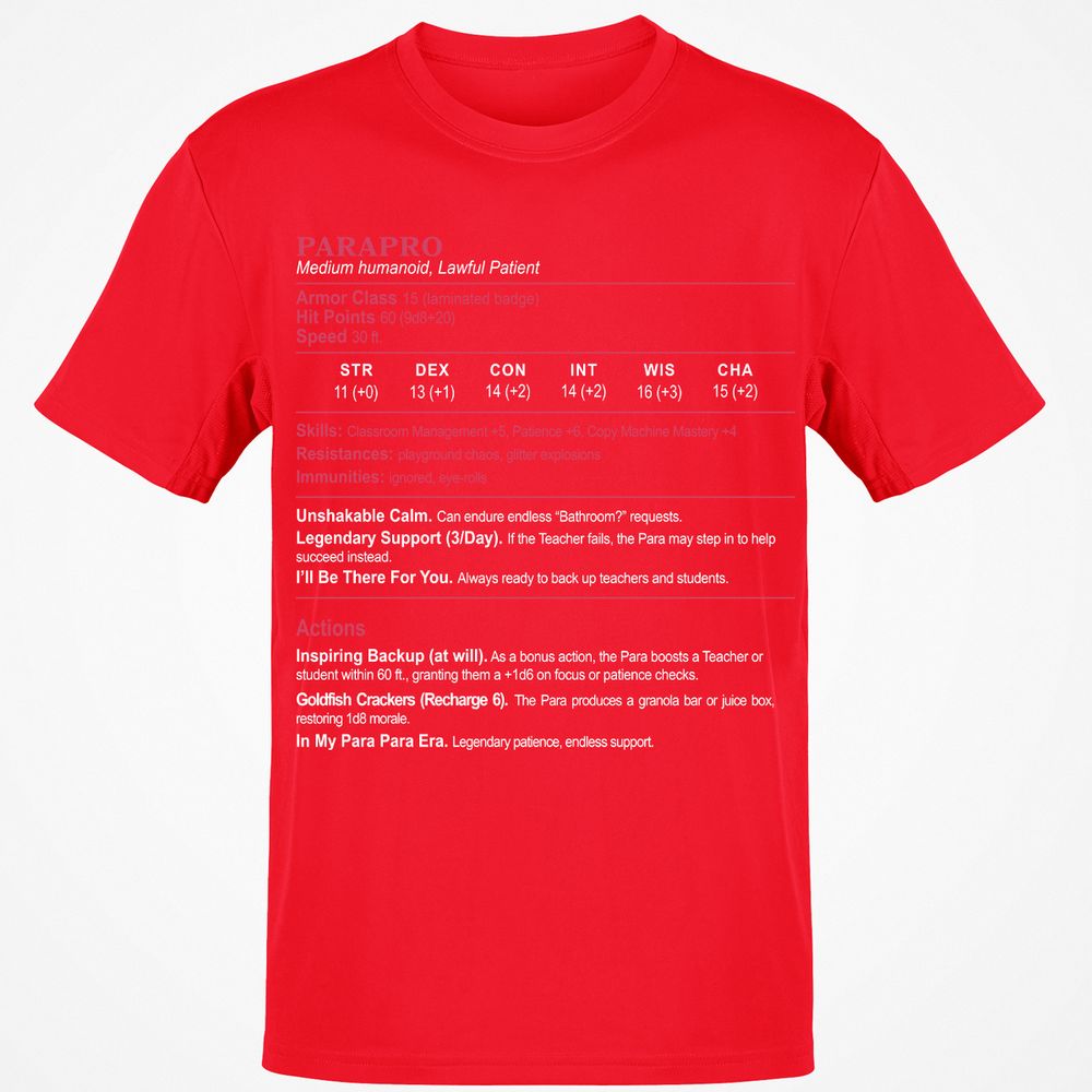 para Classic Unisex T-Shirt - Red - 10