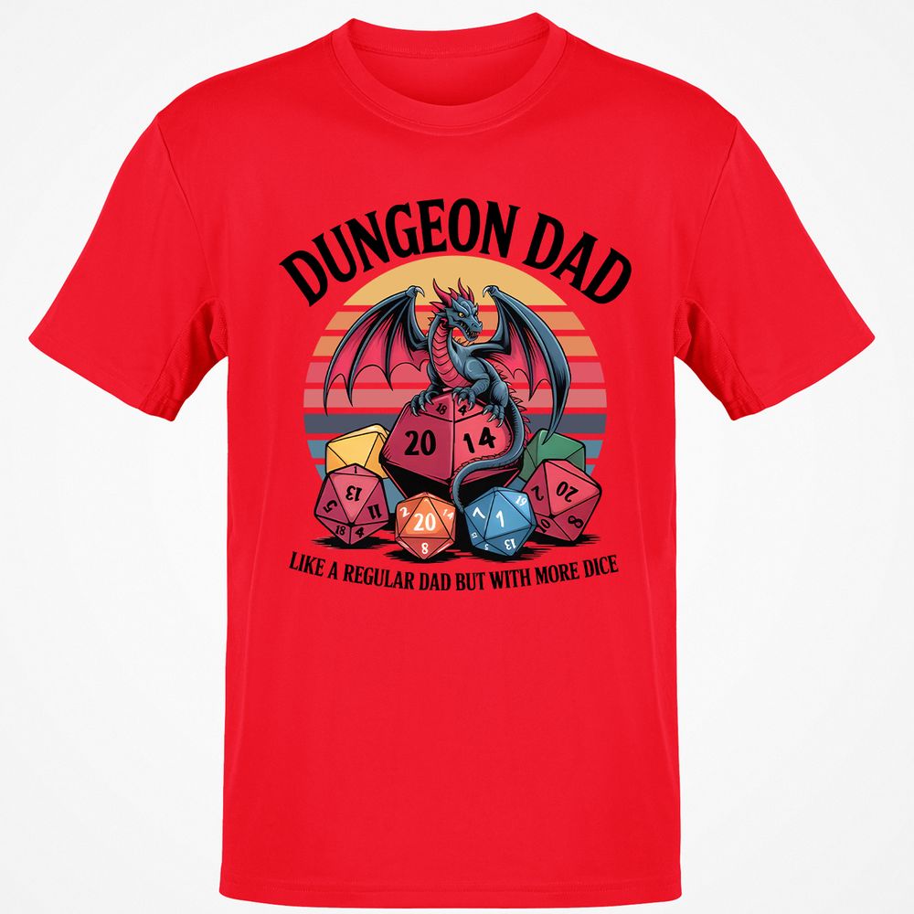 Dungeon Dad With More Dice Classic Unisex T-Shirt - Red - 10