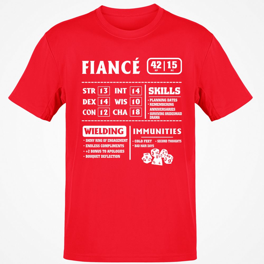 Fiance Stats Classic Unisex T-Shirt - Red - 10