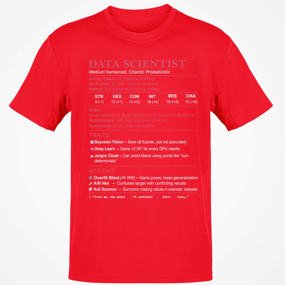 Data Scientist Stats Classic Unisex T-Shirt - Red - 10