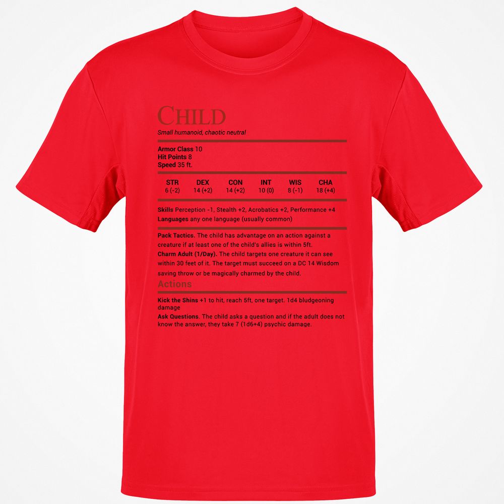 Child Stats Classic Unisex T-Shirt - Red - 10