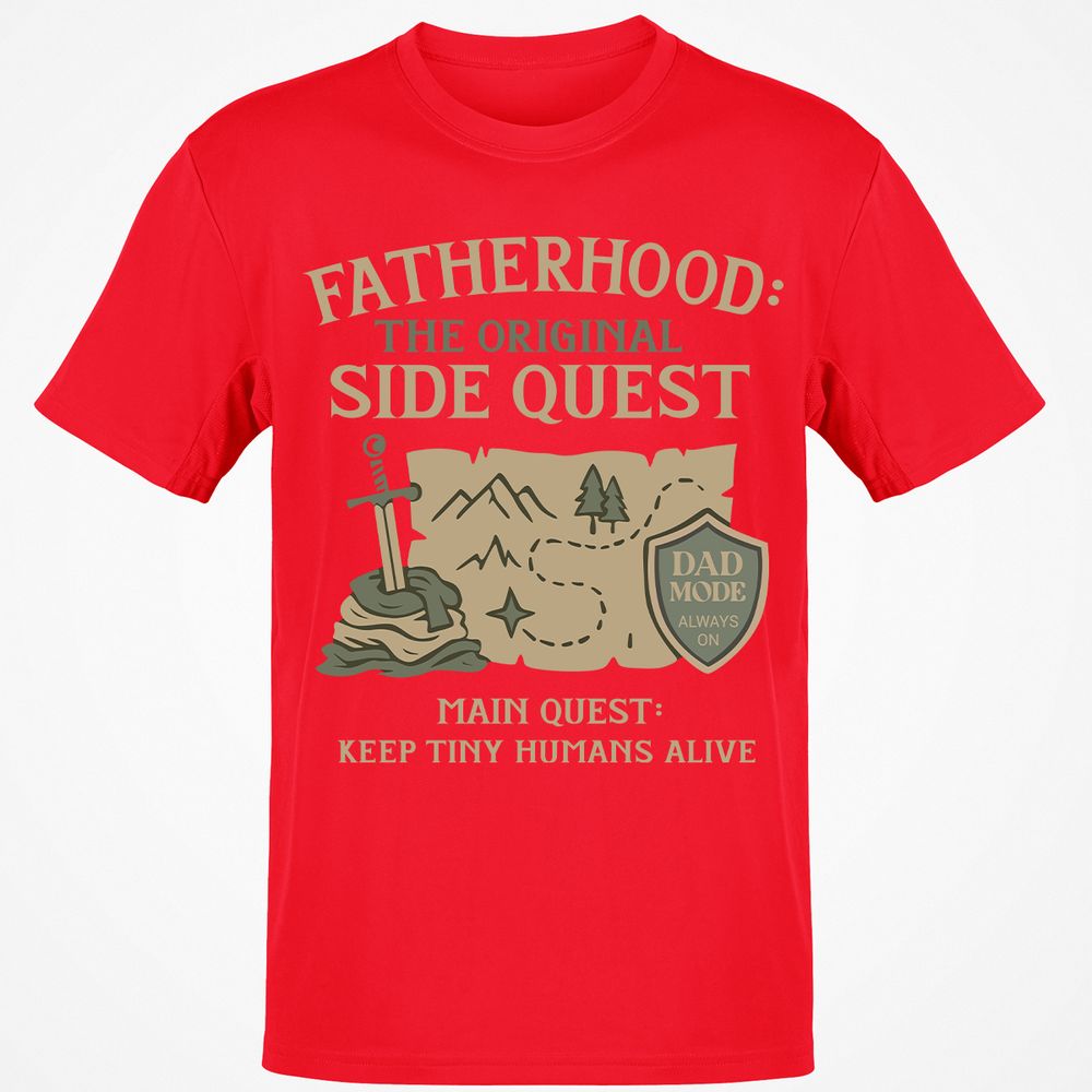 Fatherhood The Original Side Quest Classic Unisex T-Shirt - Red - 10