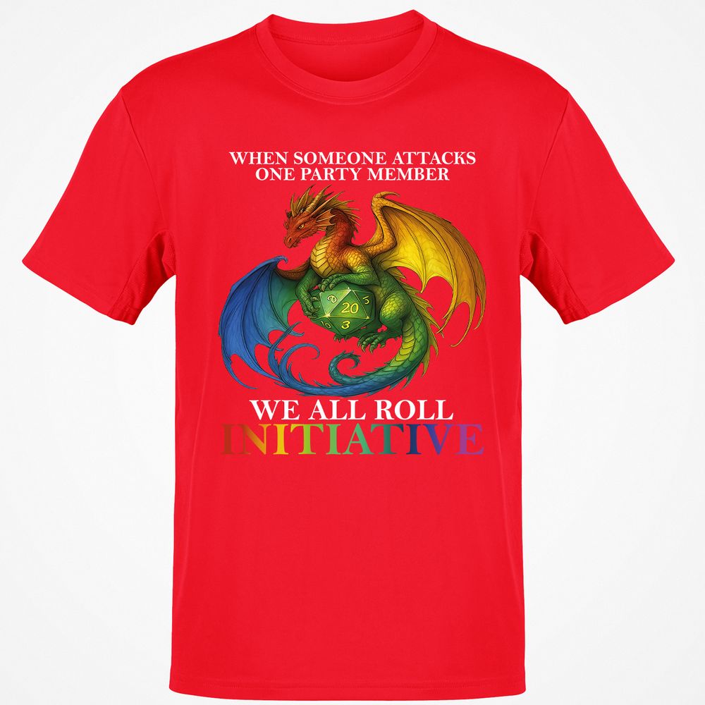 Dragon Roll For Initiative Classic Unisex T-Shirt - Red - 10