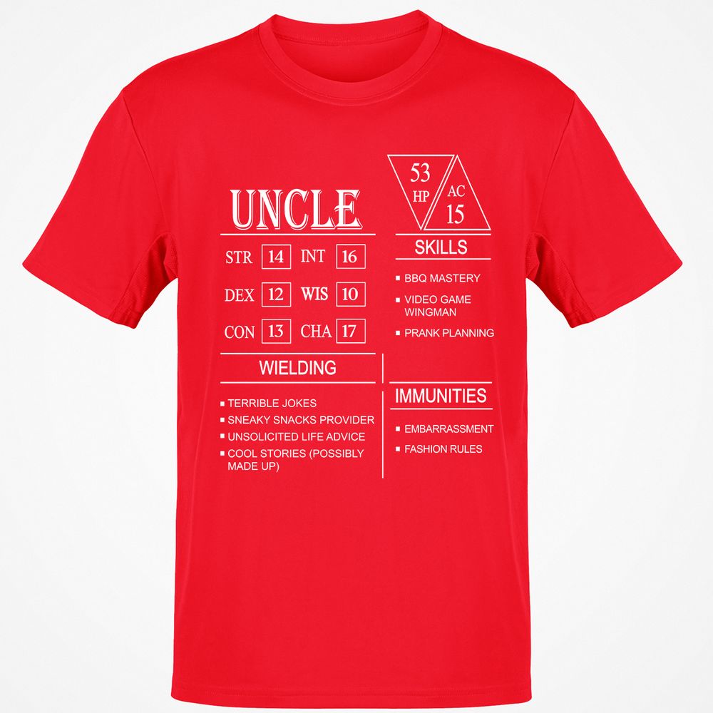 Uncle Stats Classic Unisex T-Shirt - Red - 10