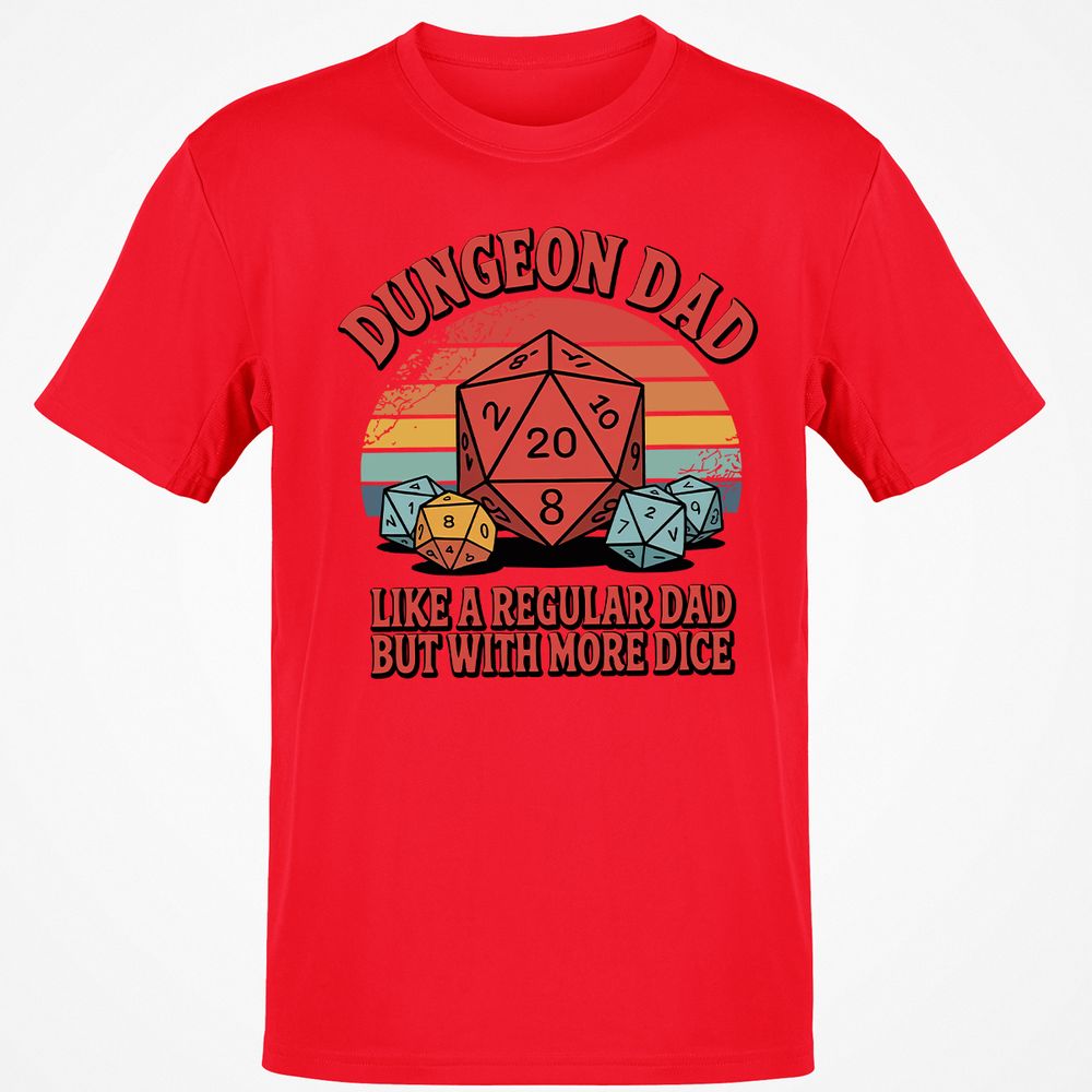 Dungeon Dad With More Dice Classic Unisex T-Shirt - Red - 10