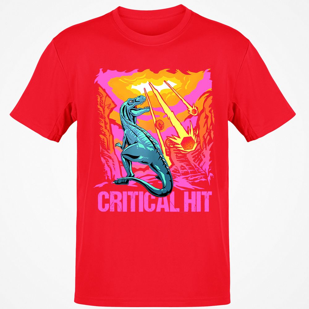 Dinosaur Critical Hit Classic Unisex T-Shirt - Red - 10