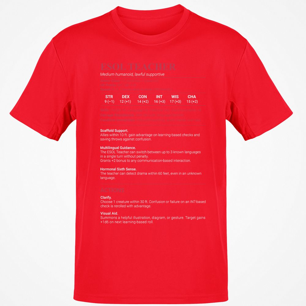 ESOL Teacher Classic Unisex T-Shirt - Red - 10