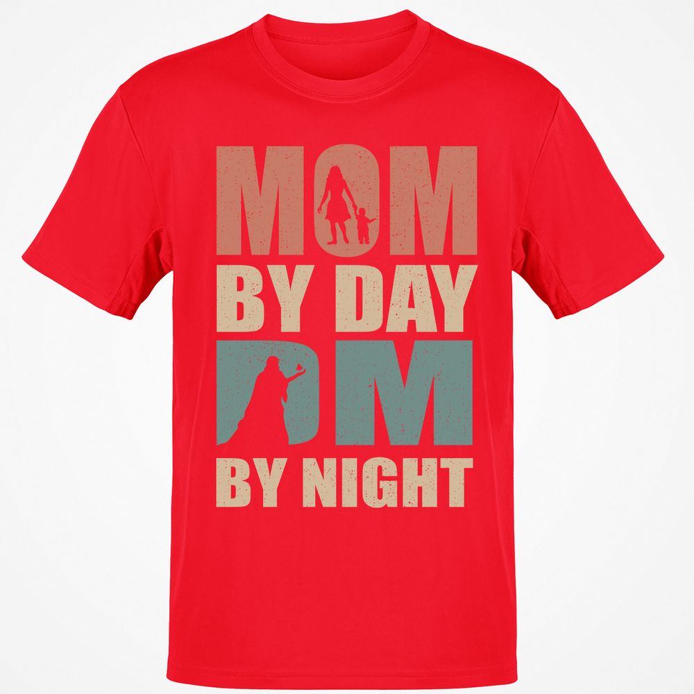 Mom By Day DM By Night Classic Unisex T-Shirt - Red - 10