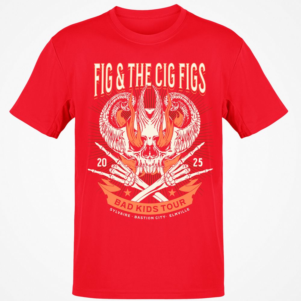 Fig and the Cig Figs, Dimension 20 Classic Unisex T-Shirt - Red - 10
