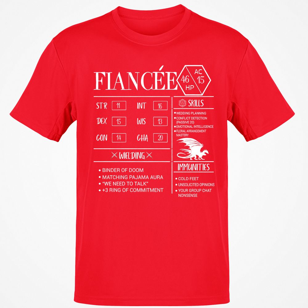 Fiancee Stats Classic Unisex T-Shirt - Red - 10