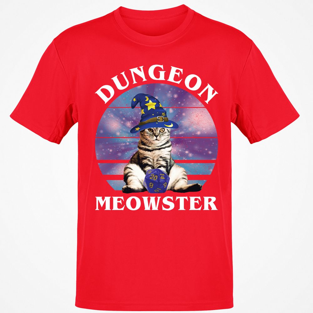 Dungeon Meowster Vintage T-Shirt - Red - 10