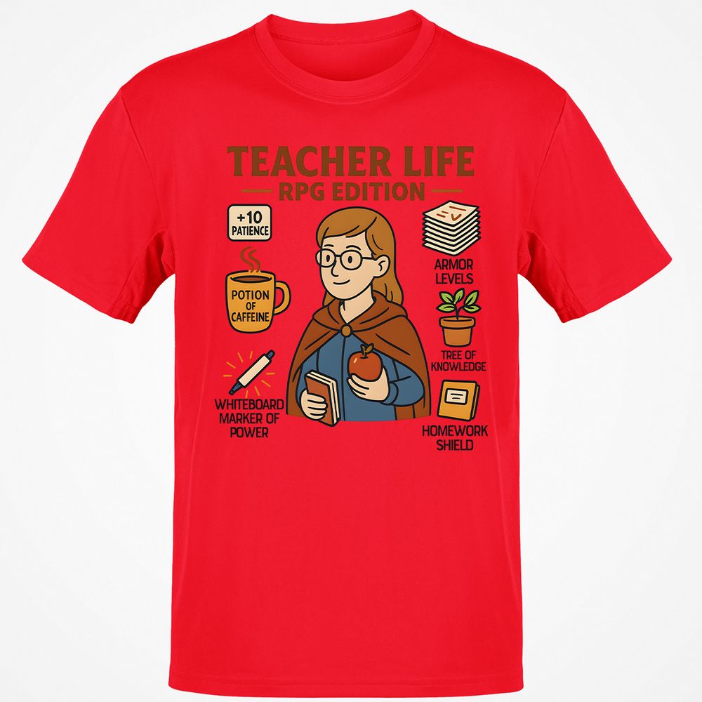 Teacher Life RPG Edition Classic Unisex T-Shirt - Red - 10