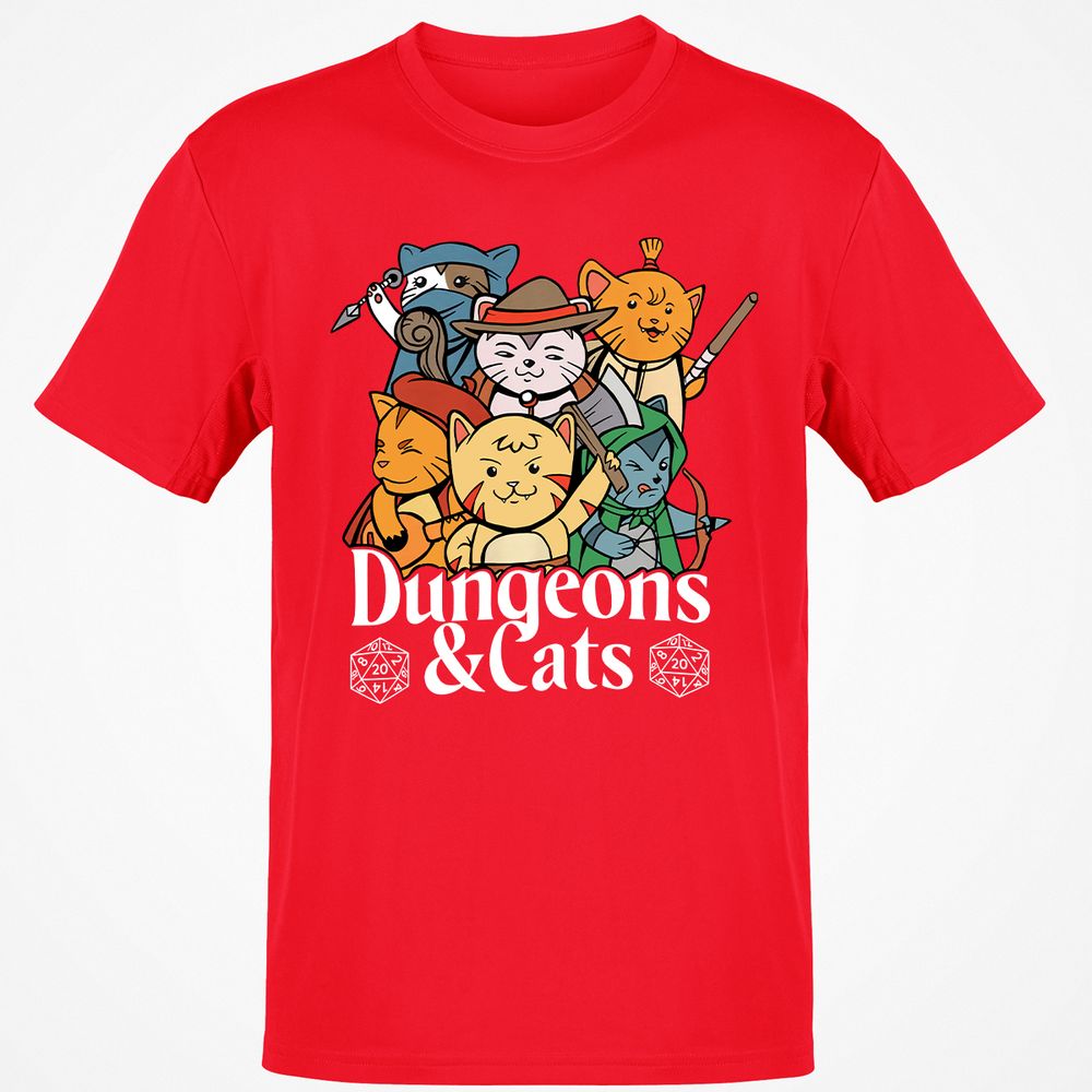 Dungeons & Cats Classic Unisex T-Shirt - Red - 10