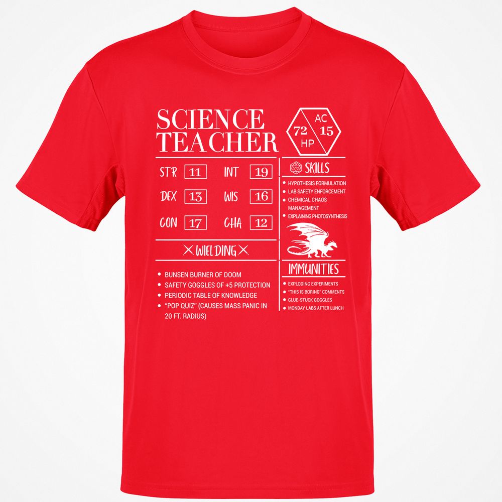 Science Teacher New Classic Unisex T-Shirt - Red - 10
