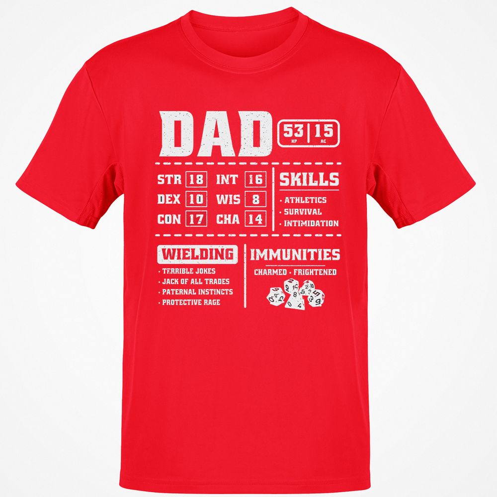 Dad Stat Block 2 Classic Unisex T-Shirt - Red - 10