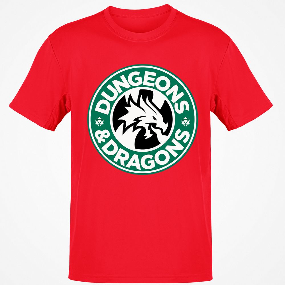 D&D Coffee Classic Unisex T-Shirt - Red - 10