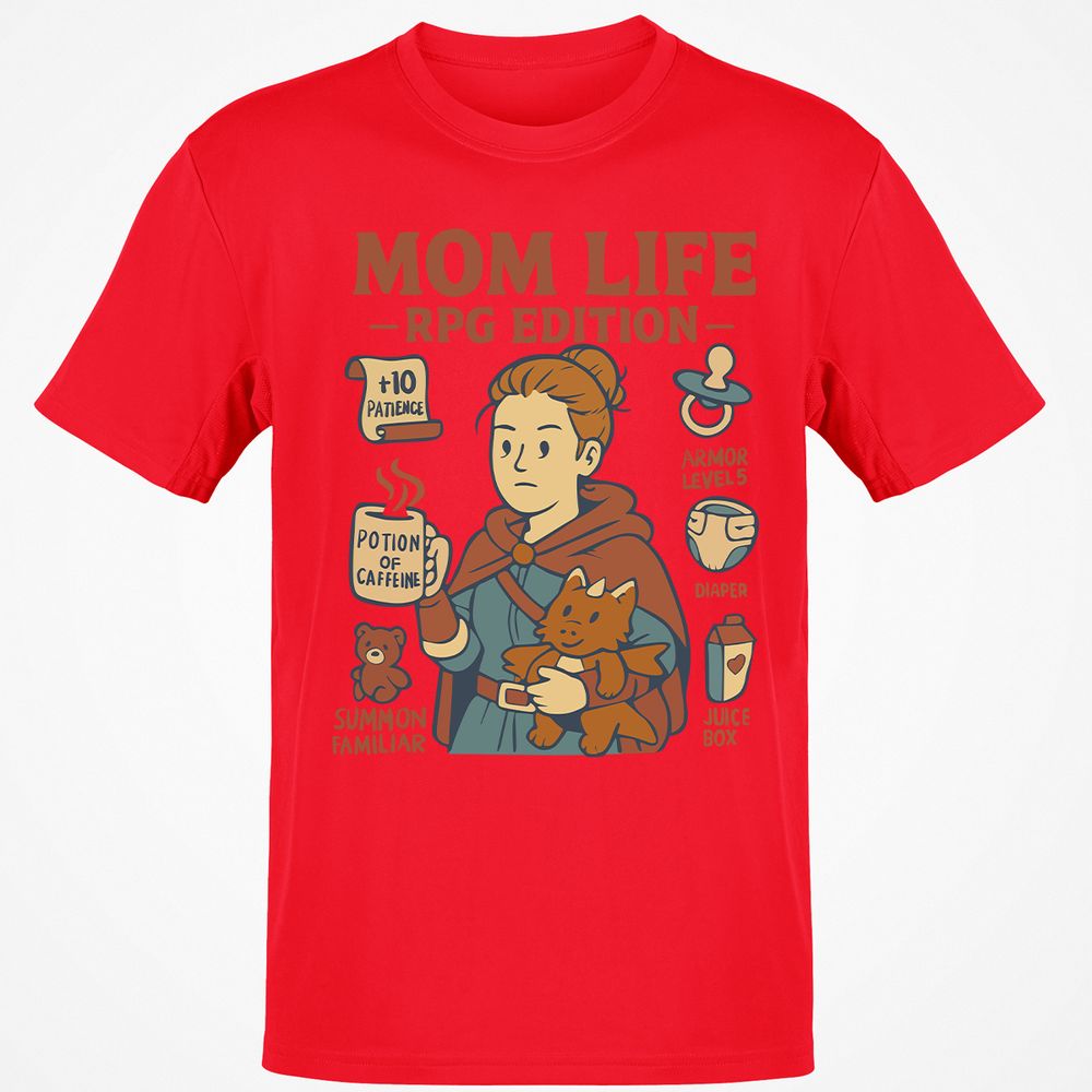 Mom Life RPG Edition Classic Unisex T-Shirt - Red - 10