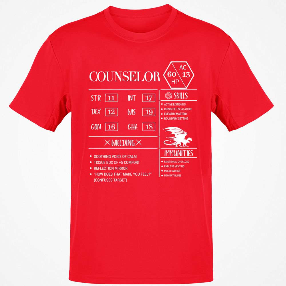 Counselor New Classic Unisex T-Shirt - Red - 10