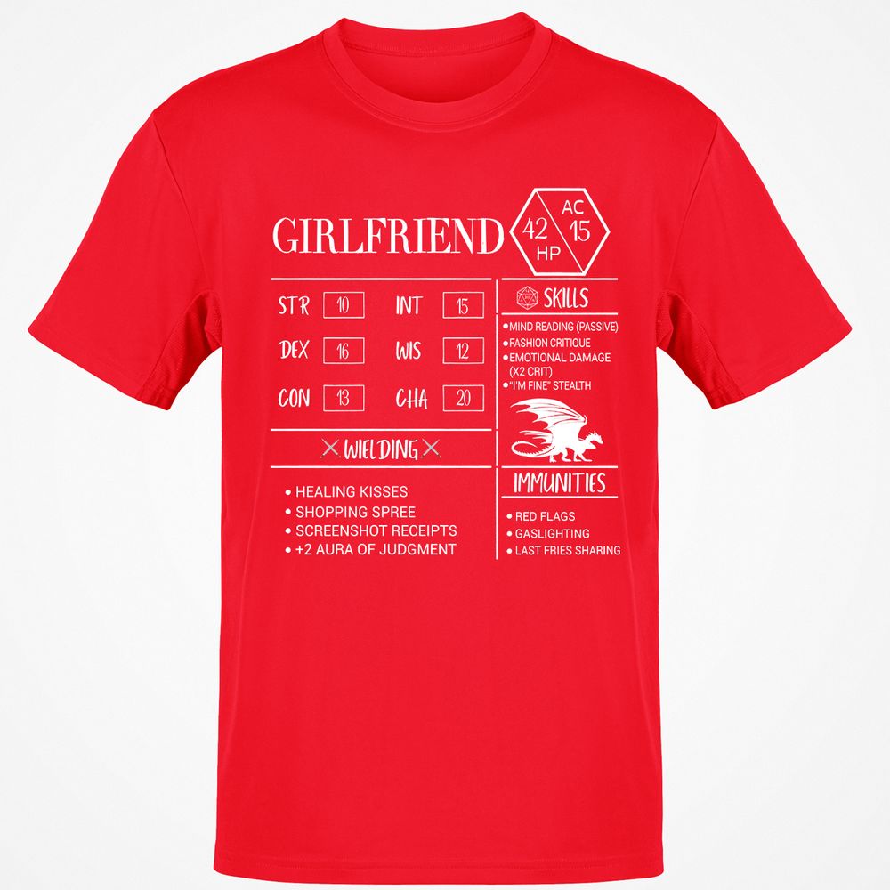 Girlfriend Stats Classic Unisex T-Shirt - Red - 10