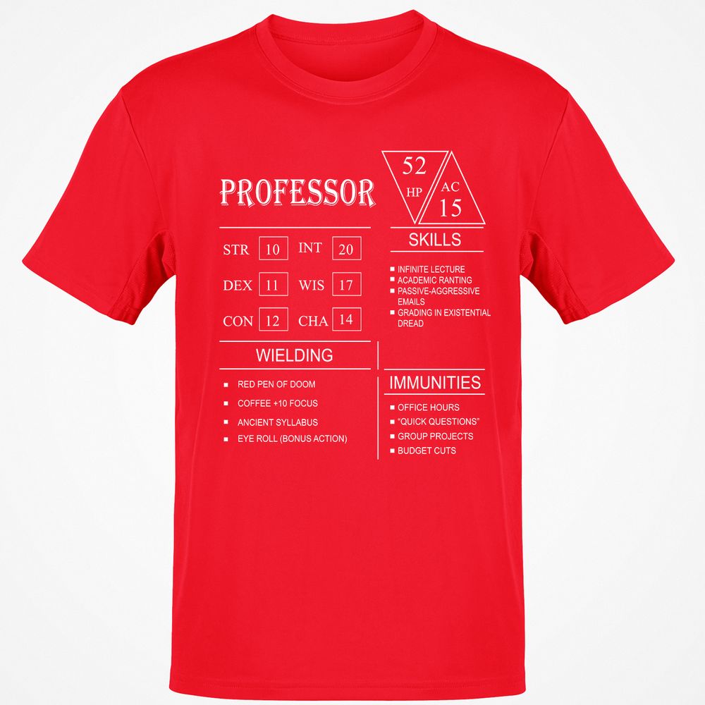 Professor New Classic Unisex T-Shirt - Red - 10