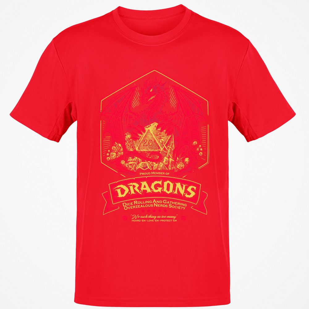 Fantasy Dragon With Dice - Red - 10