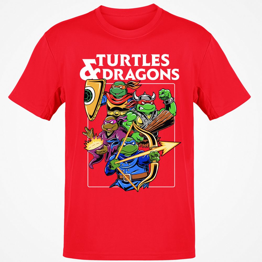 Turtles & Dragons Classic Unisex T-Shirt - Red - 10