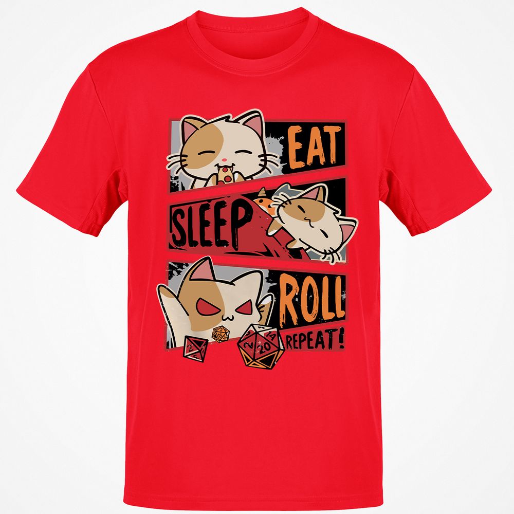 Eat Sleep Roll Repeat Classic Unisex T-Shirt - Red - 10