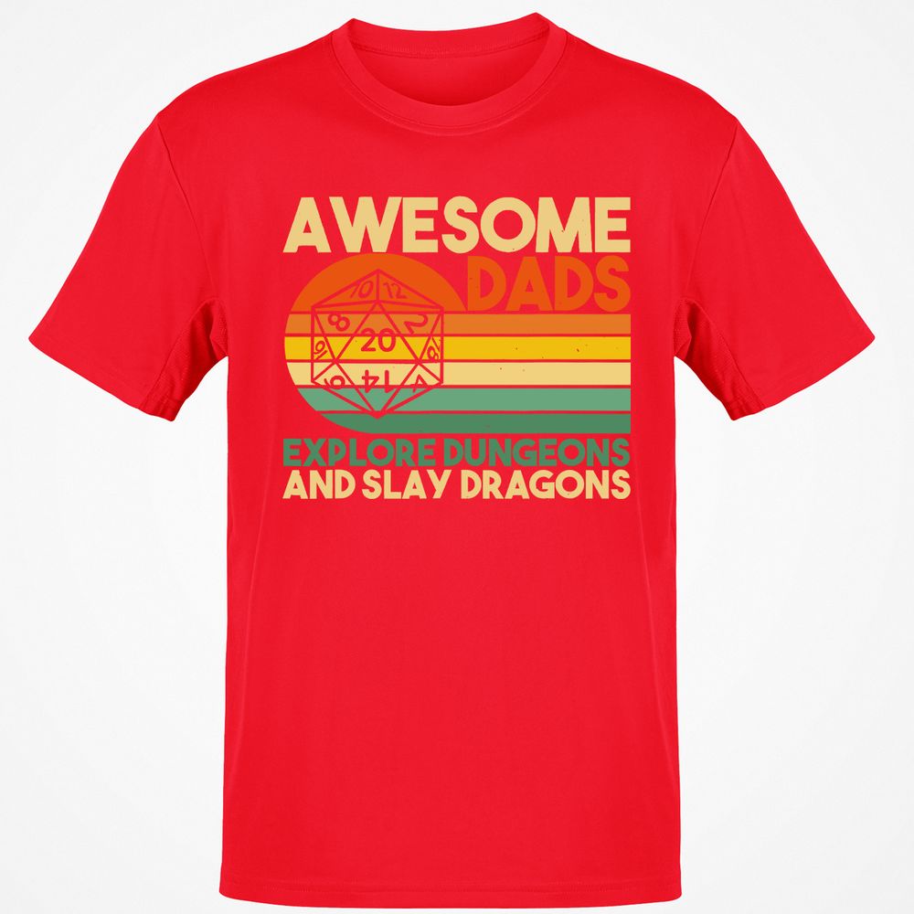 Awesome Dads Explore Dungeons Classic Unisex T-Shirt - Red - 10