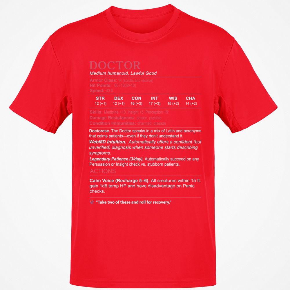 Doctor Stats Classic Unisex T-Shirt - Red - 10