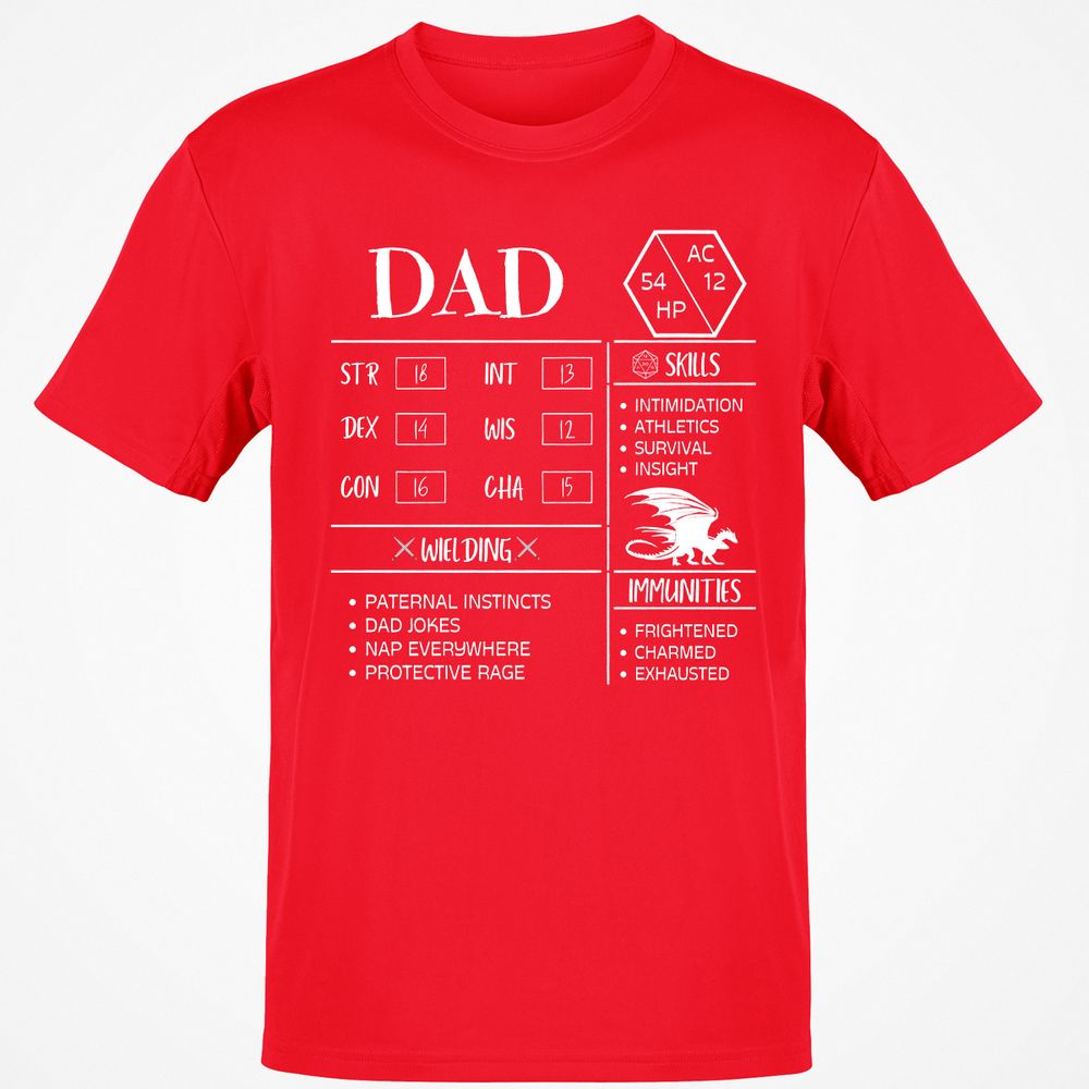 Dad Stats 2 Classic Unisex T-Shirt - Red - 10