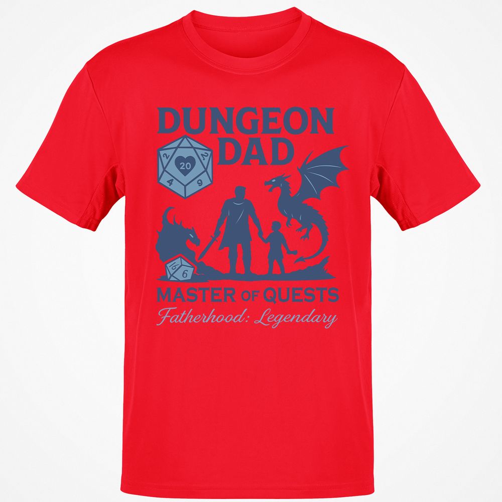 Dungeon Dad Master Of Quests Classic Unisex T-Shirt - Red - 10