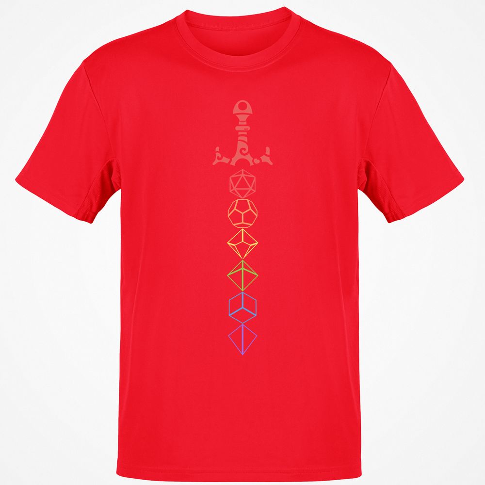 Rainbow Dice Sword LGBT T-Shirt - Red - 10