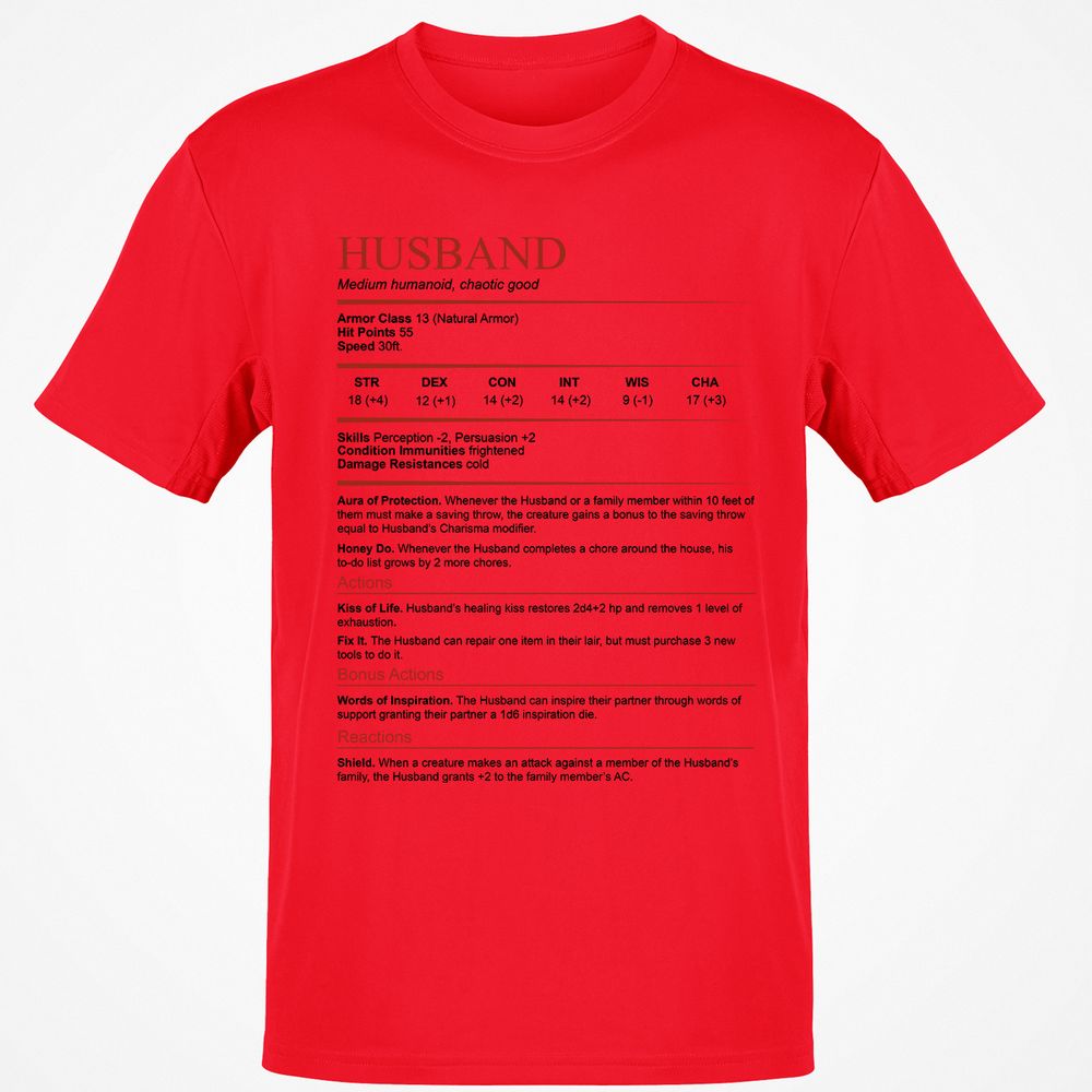 Husband White Classic Unisex T-Shirt - Red - 10