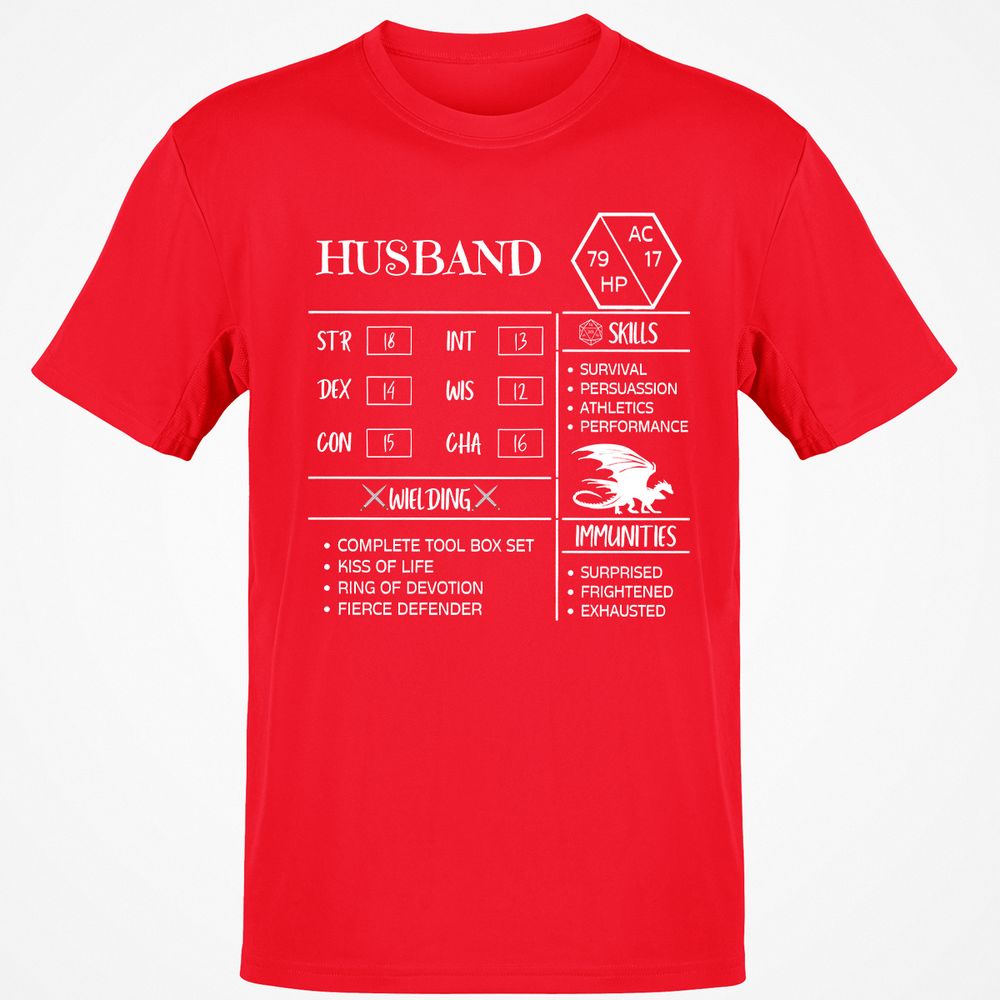 Husband Stats 2 Classic Unisex T-Shirt - Red - 10