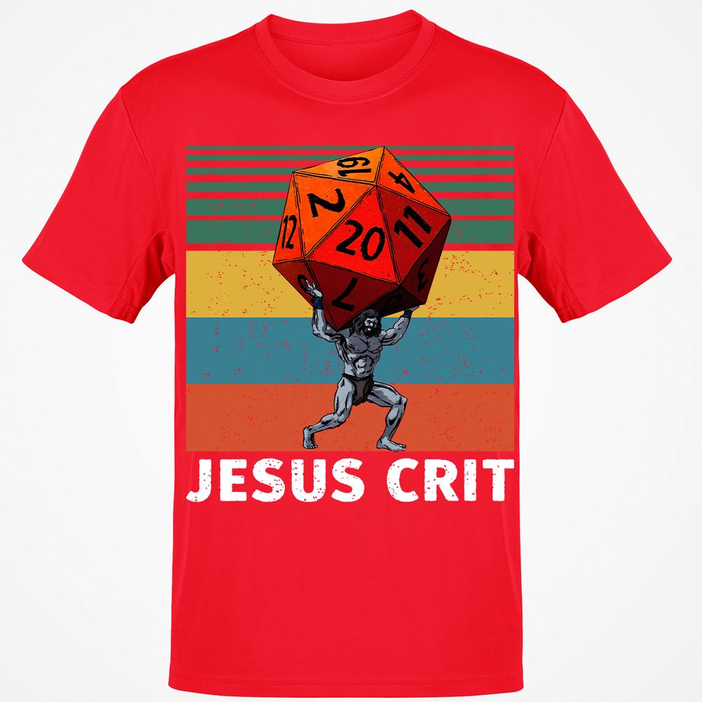 Jesus Crit Classic Unisex T-Shirt - Red - 10