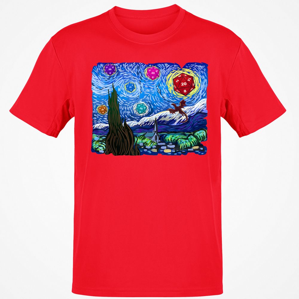 Dragon Starry Night Classic Unisex T-Shirt - Red - 10