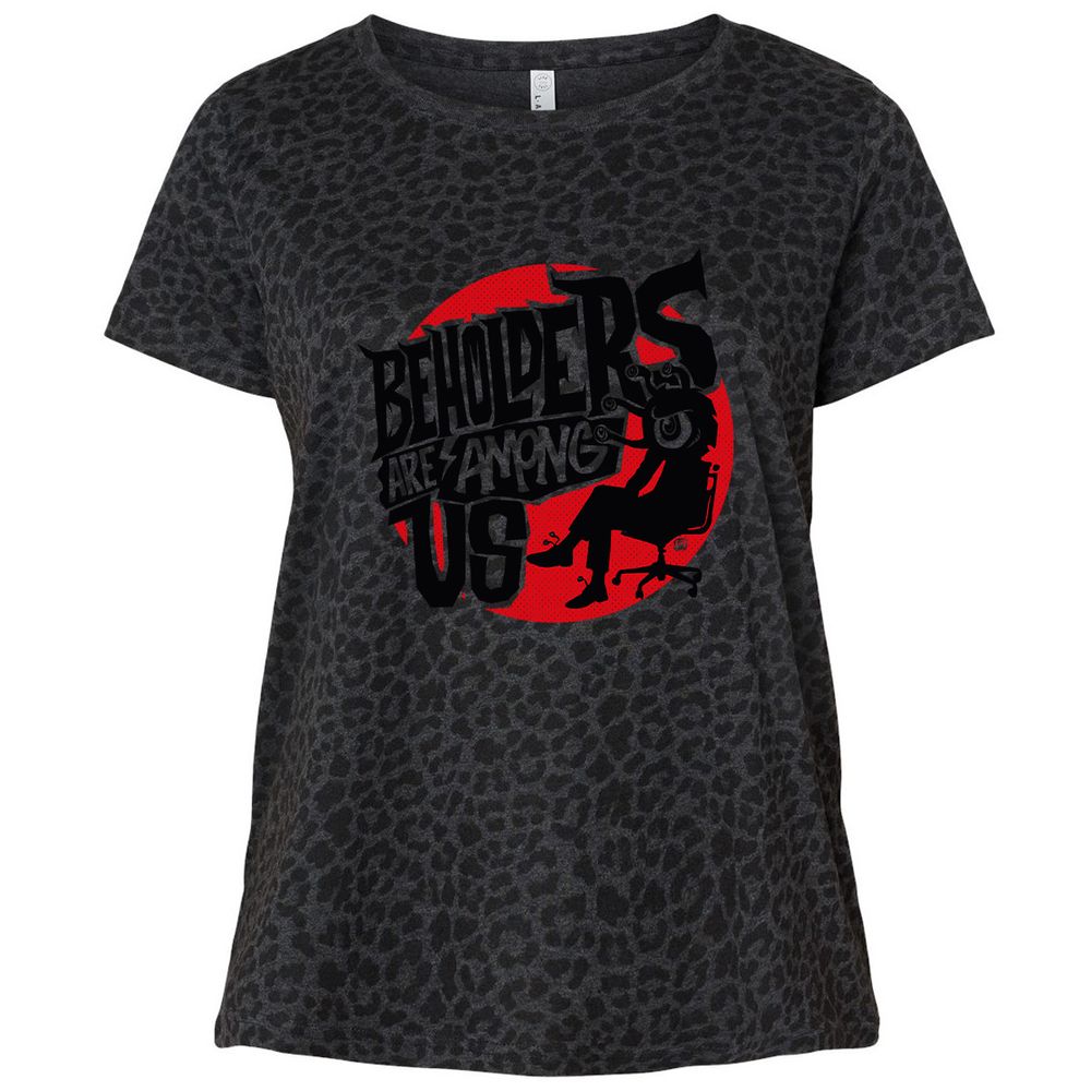 Beholders Are Among Us Ladies Curvy Jersey - Black Leopard - 11