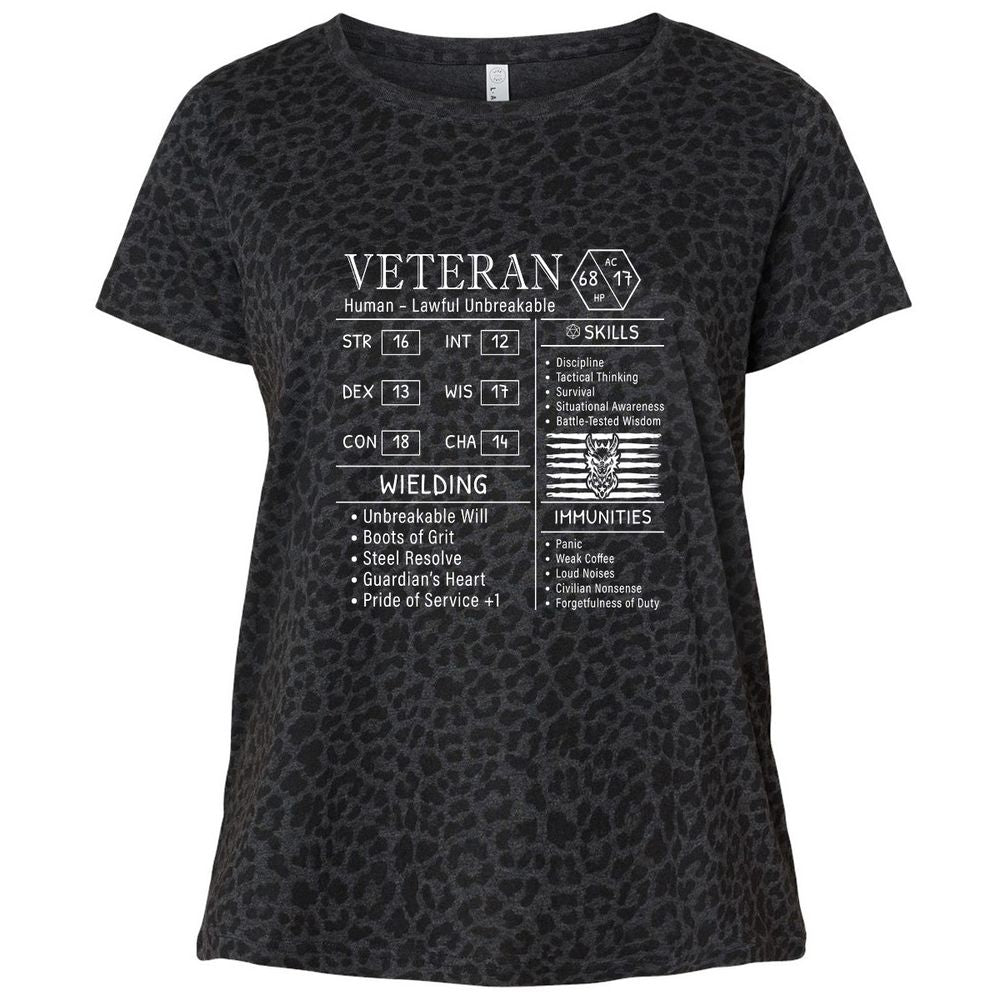 2710 veteran stats new Ladies Curvy Jersey - Black Leopard - 11