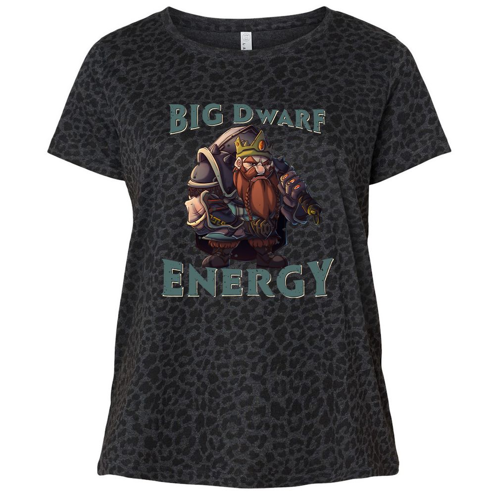 Big Dwarf Energy Ladies Curvy Jersey - Black Leopard - 11