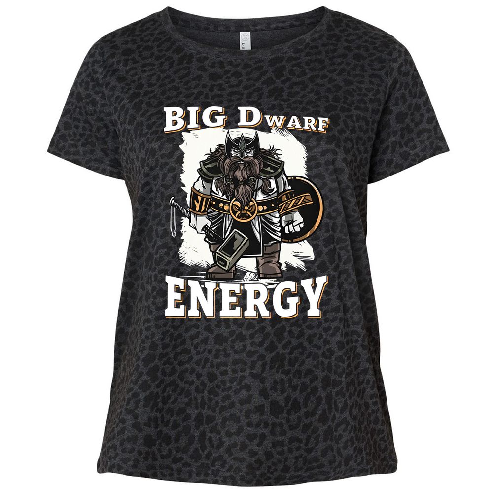 Big Dwarf Energy Ladies Curvy Jersey - Black Leopard - 11
