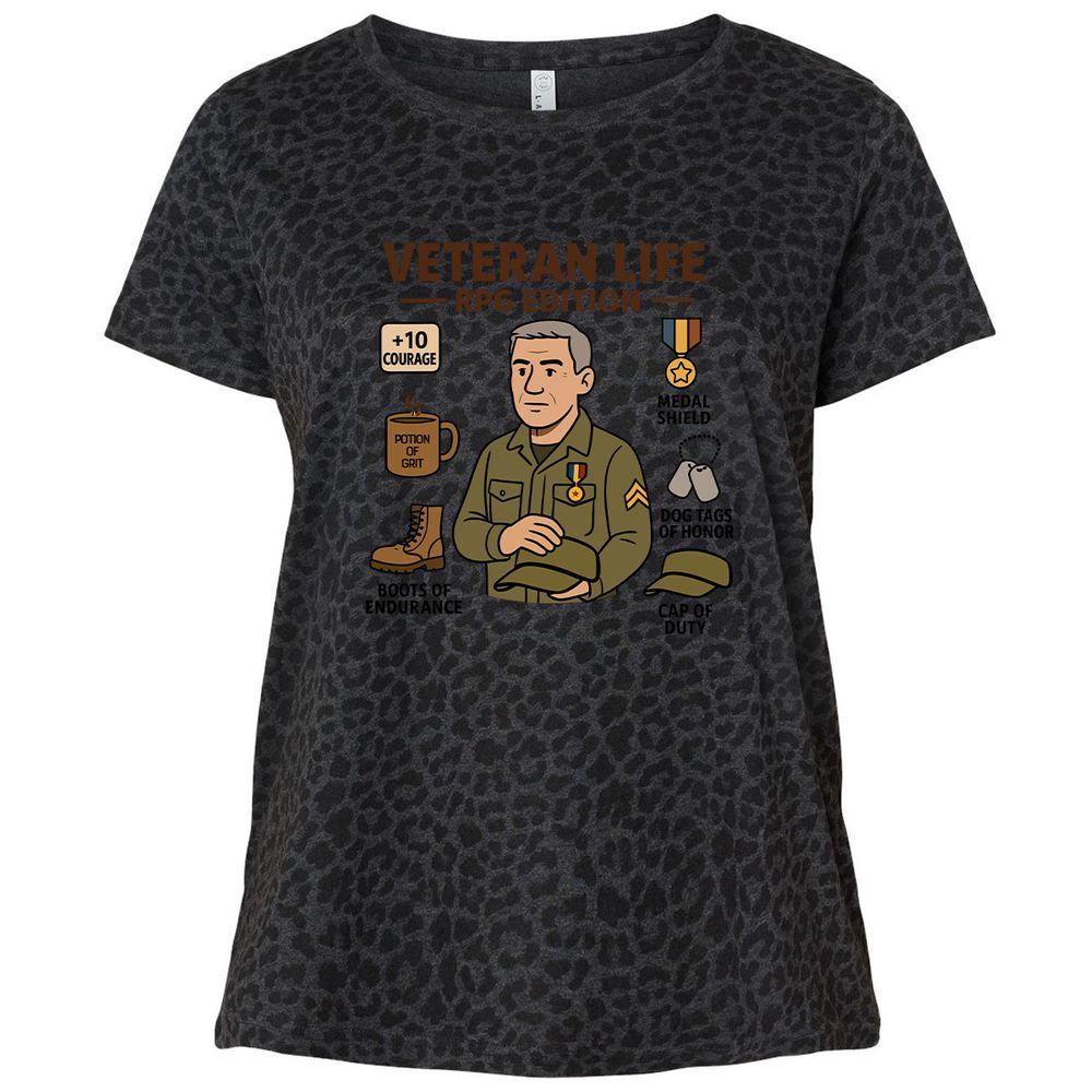 Veteran Life RPG Edition Ladies Curvy Jersey - Black Leopard - 11