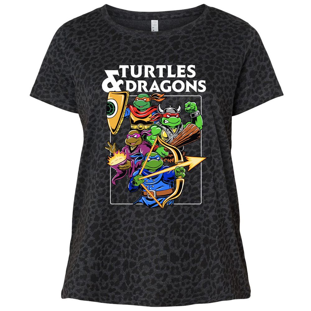 Turtles & Dragons Ladies Curvy Jersey - Black Leopard - 11